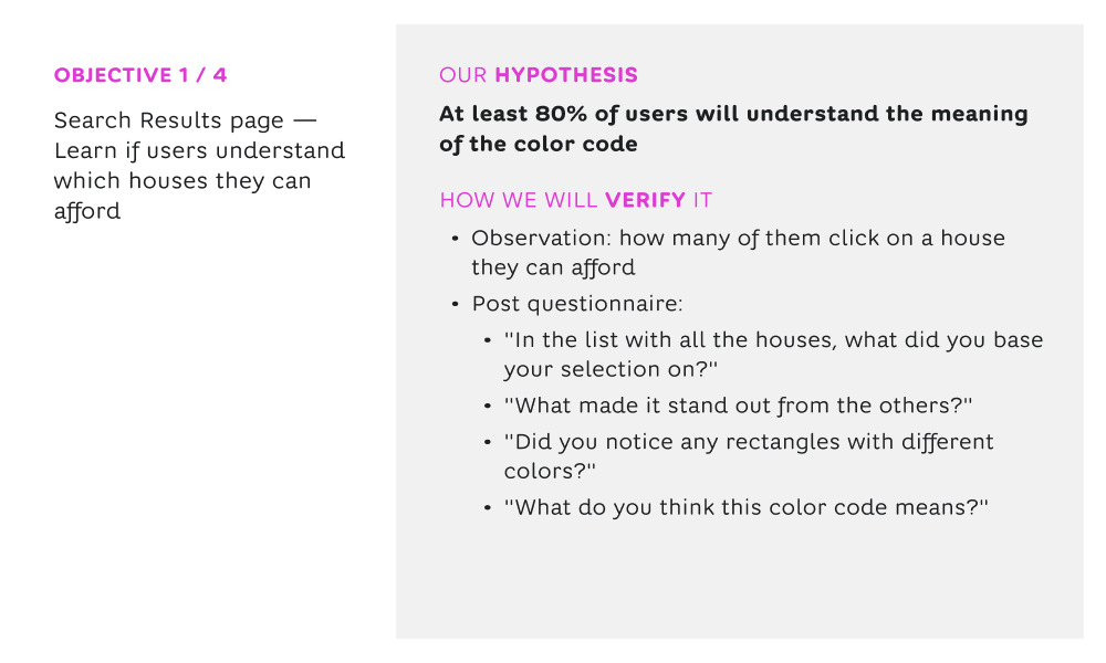 User testing — Screen 2