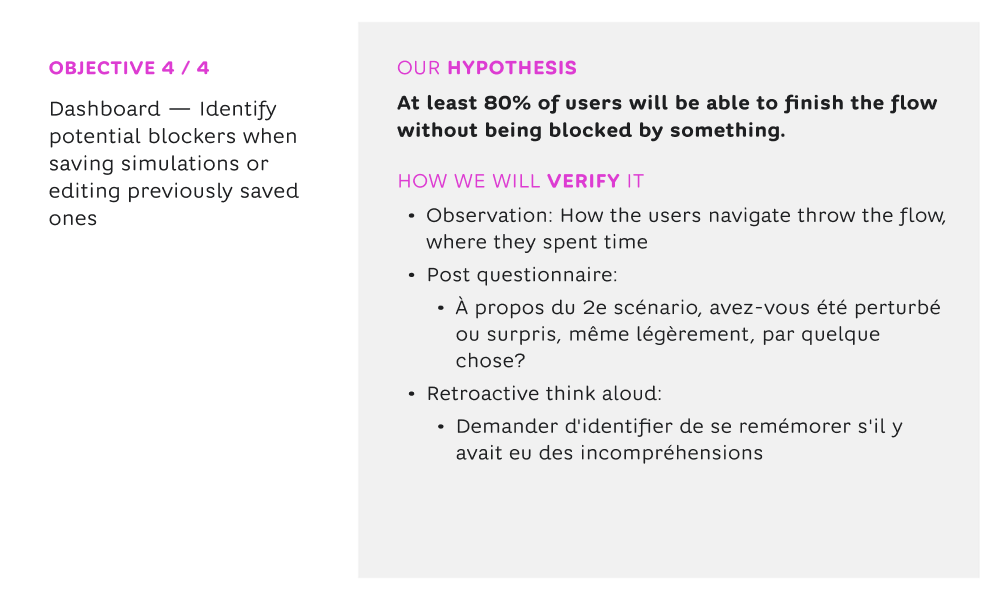 User testing — Screen 3